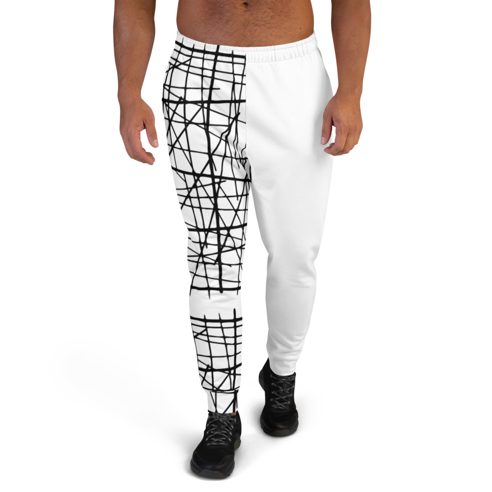mens joggers with white stripe